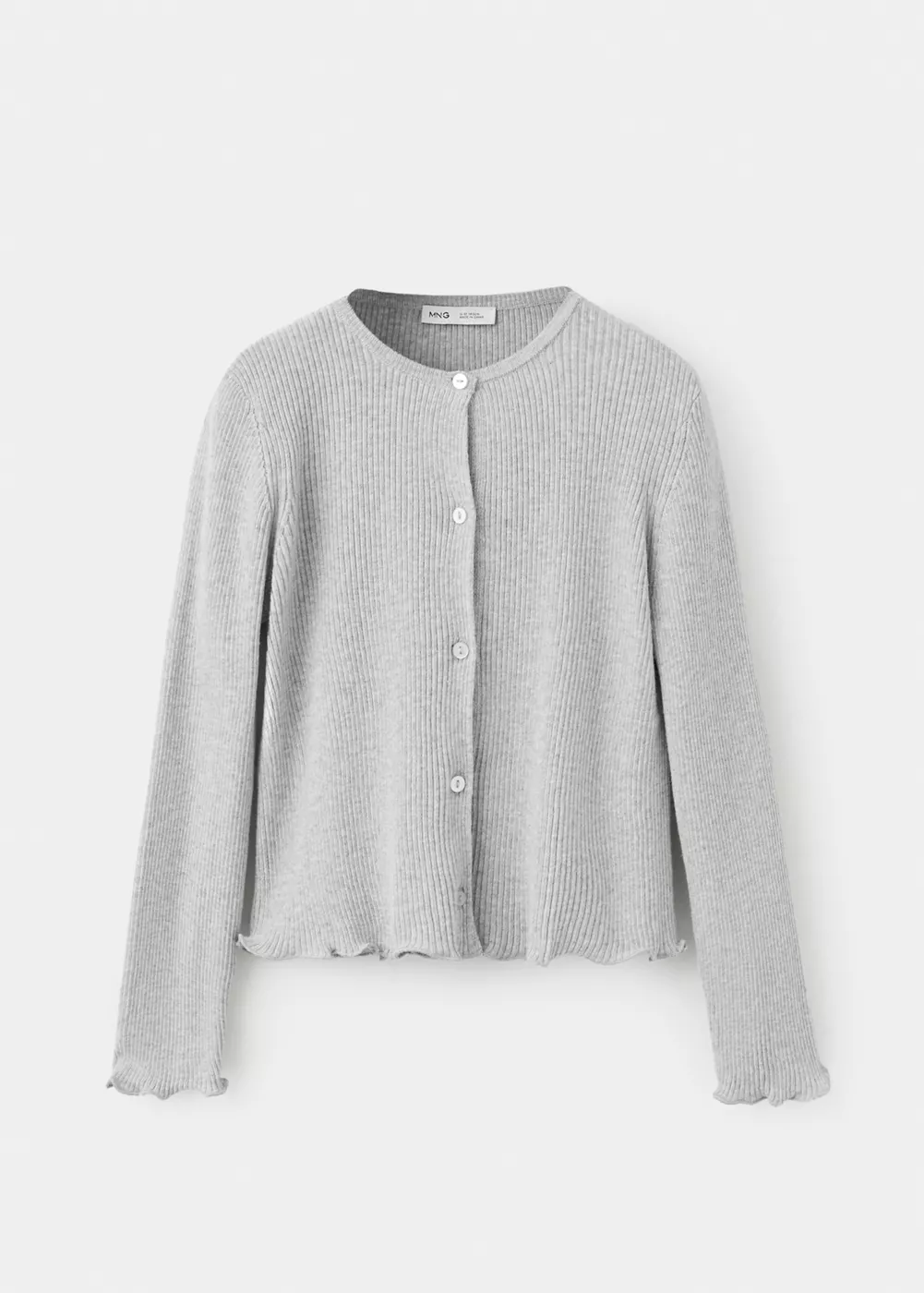 Cardigan côtelé en mélange de coton, MANGO KIDS