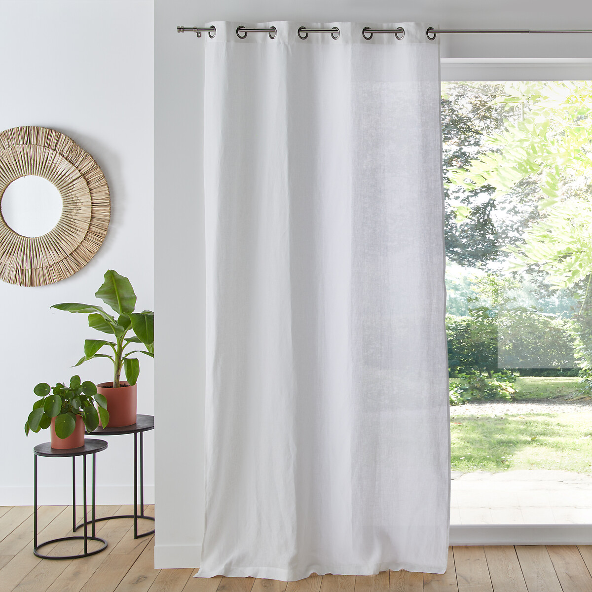 Onega Washed Linen Single Curtain with Eyelets