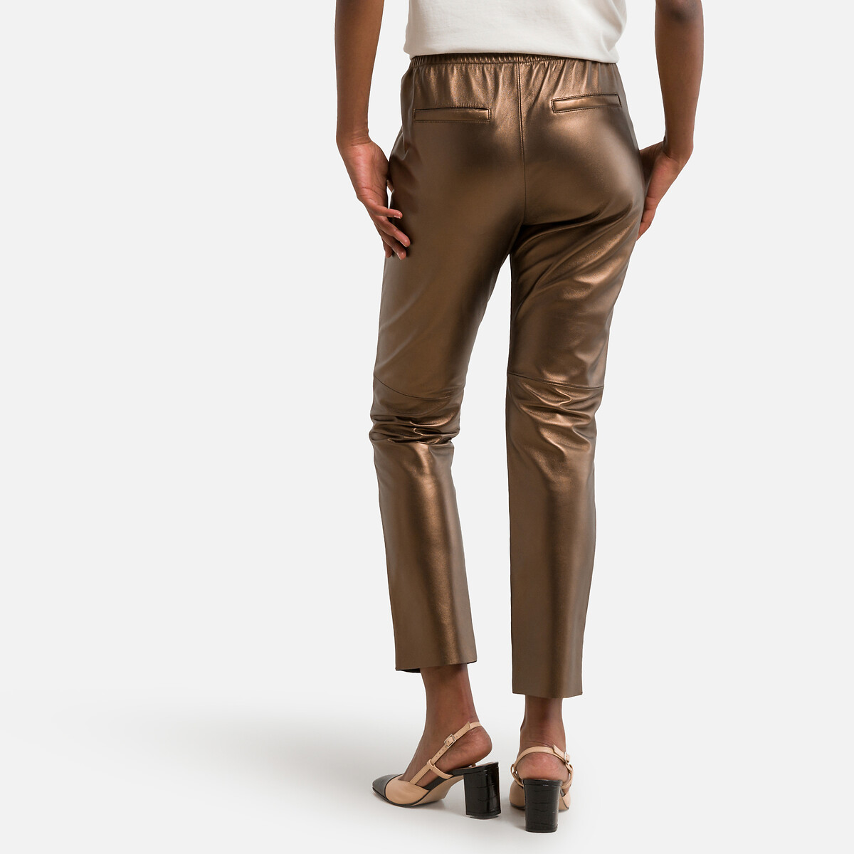 Pantalon jogpant en cuir gift metal bronze Oakwood La Redoute