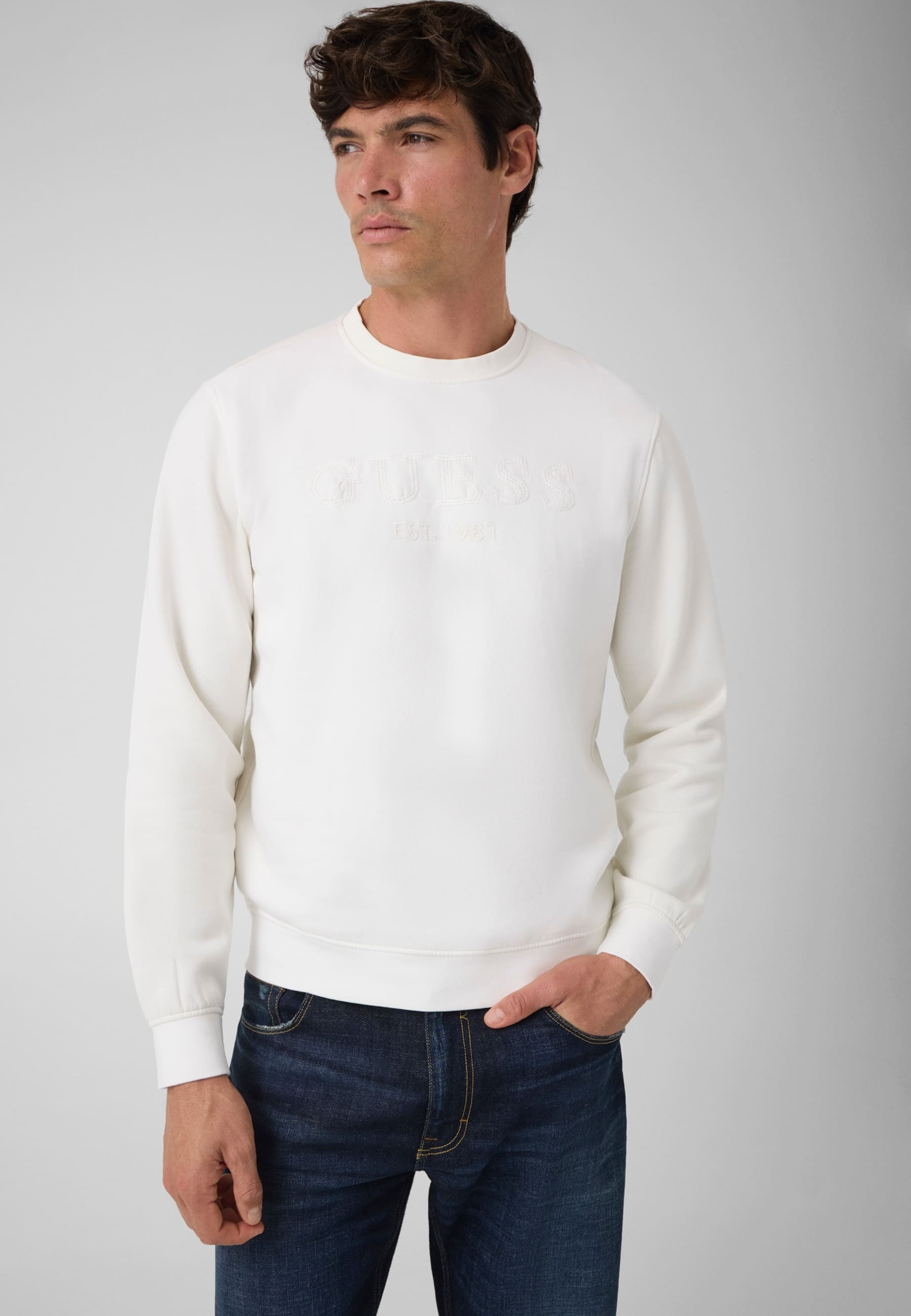 Sweatshirt Avec Logo Brodé, GUESS