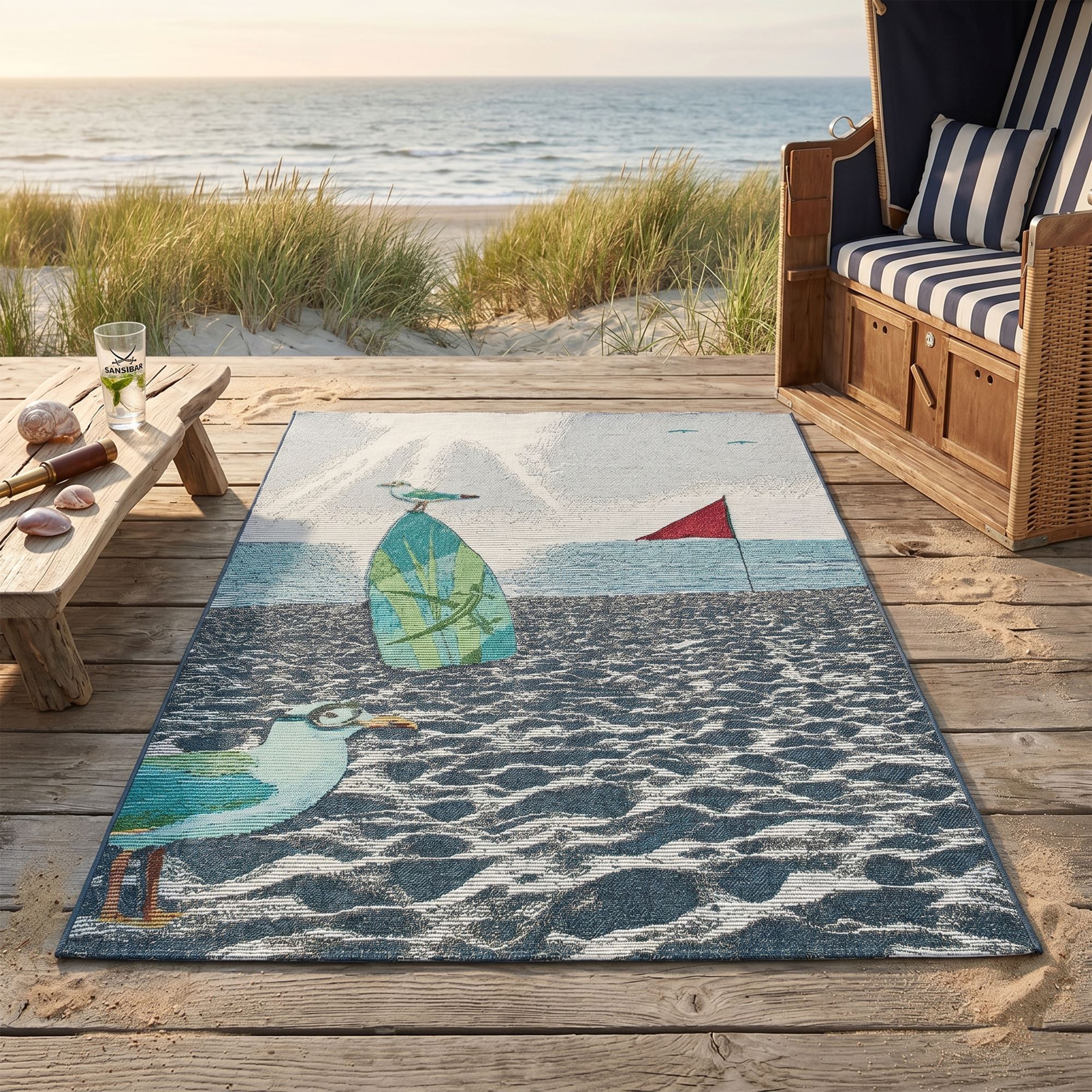 Tapis d'été pour l'intérieur et l'extérieur - RANTUM BEACH, THEKO
