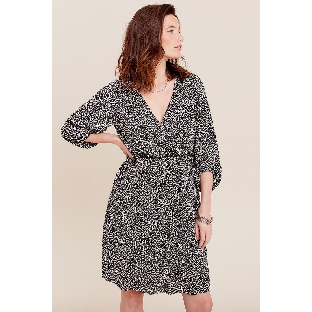 Robe vas e pliss e noir Breal La Redoute