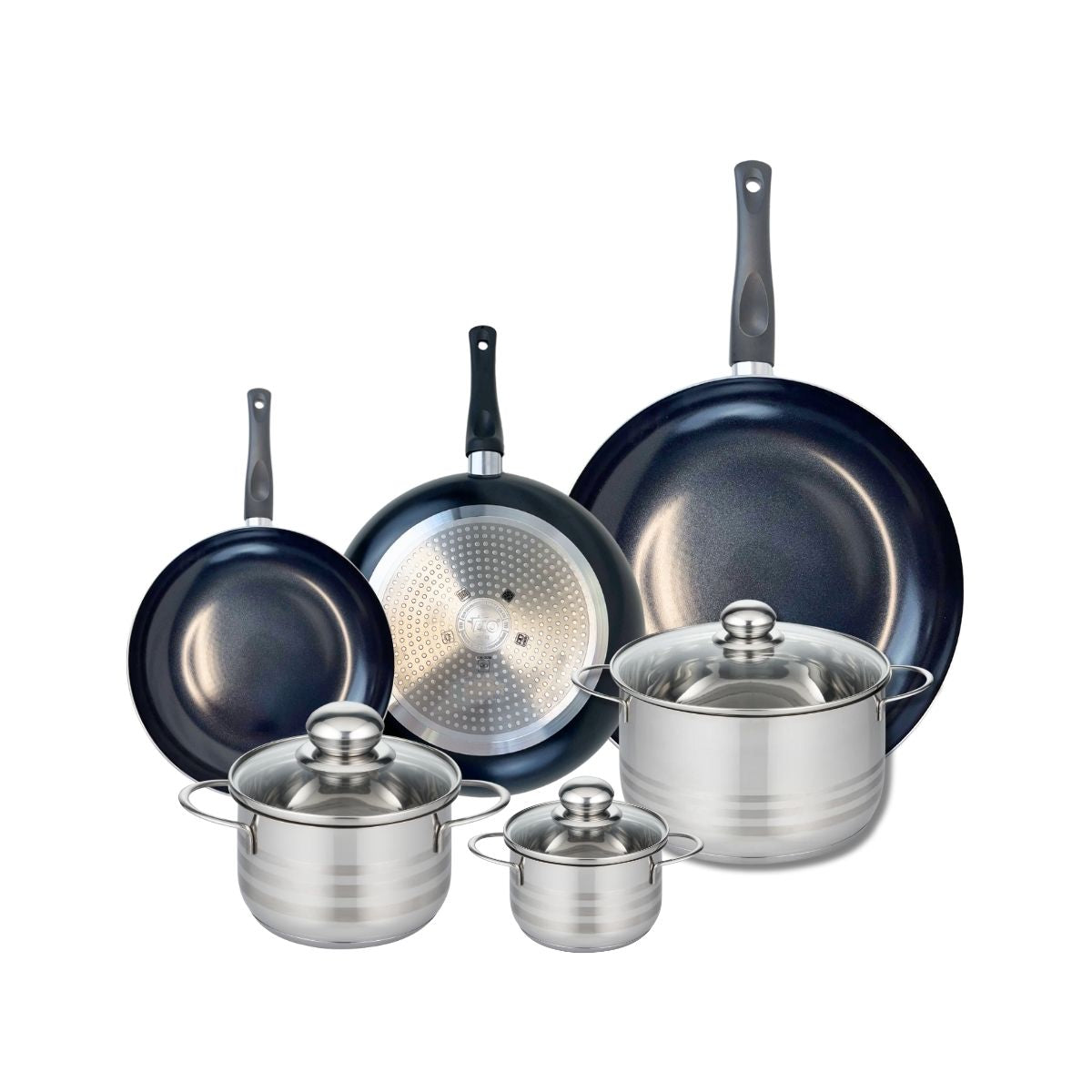 3 poêles 20/24/32cm + 3 faitouts 12/16/20cm PRIMA BRILLANT, ELO