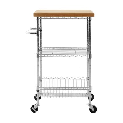 3-Tier Kitchen Trolley in Bamboo/Metal SO'HOME