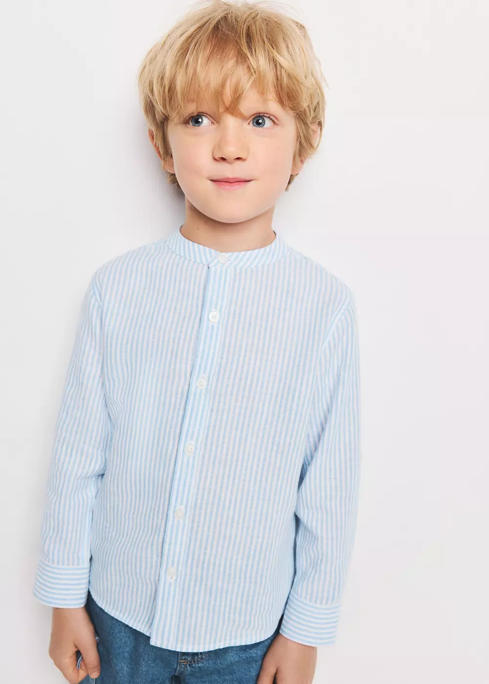 Chemise lin rayée, MANGO BABY
