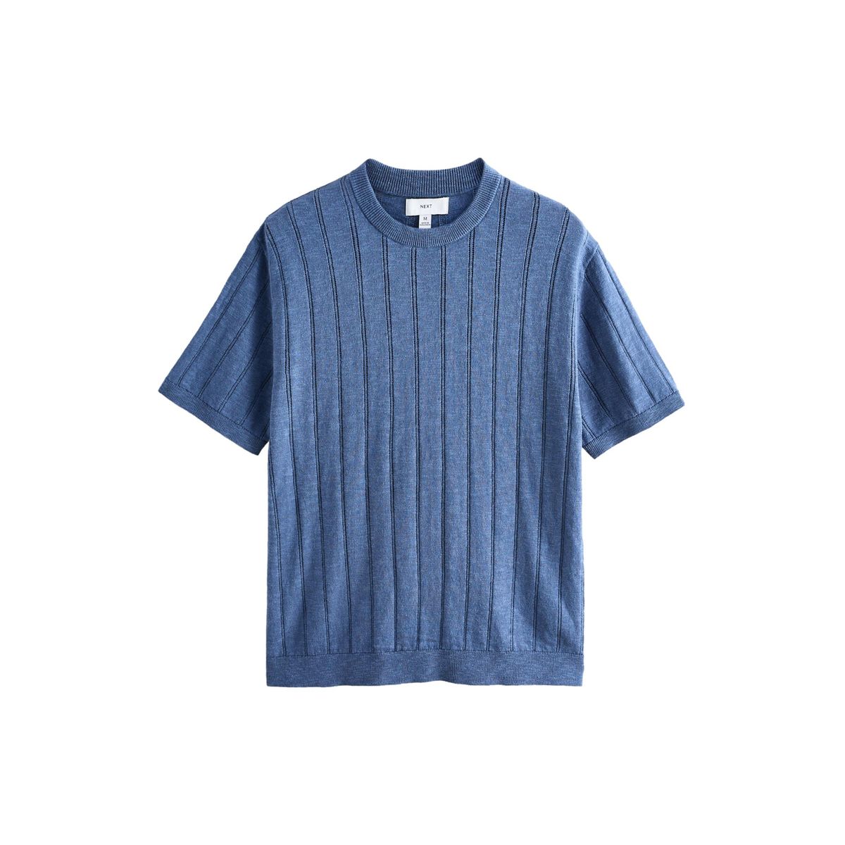 T-shirt standard en maille pointelle et lin, NEXT