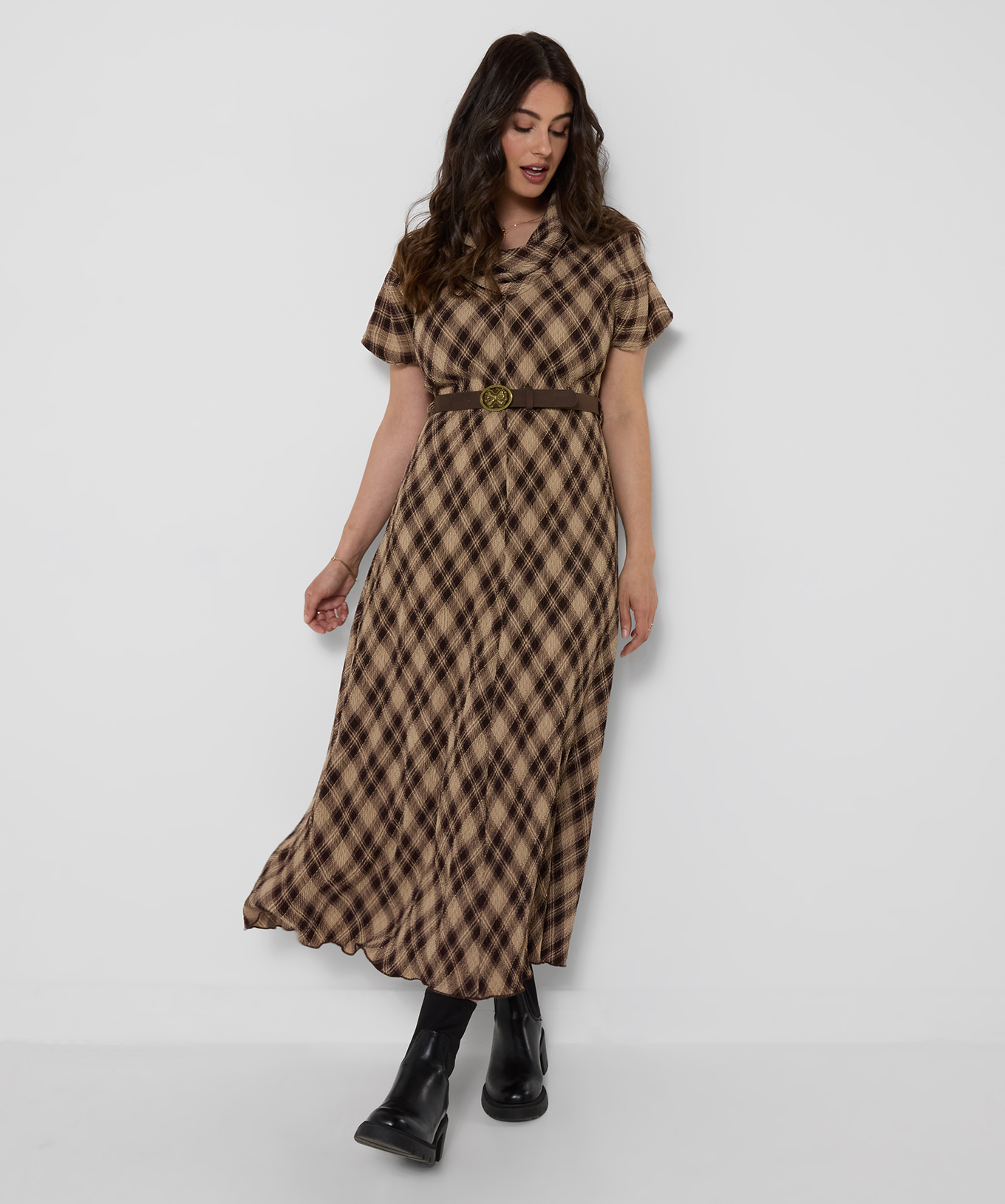 Robe Longue Plissée à Col Bénitier Hallie, JOE BROWNS