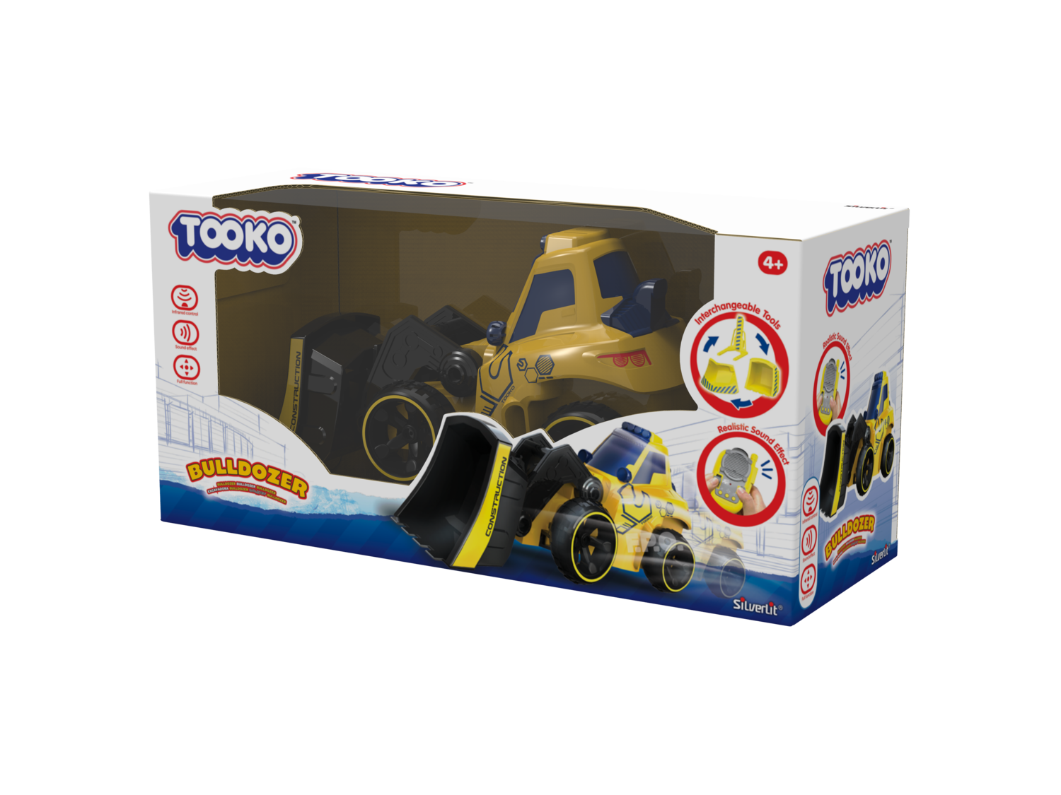 Tooko - bulldozer 3 en 1 télécommandé, SILVERLIT