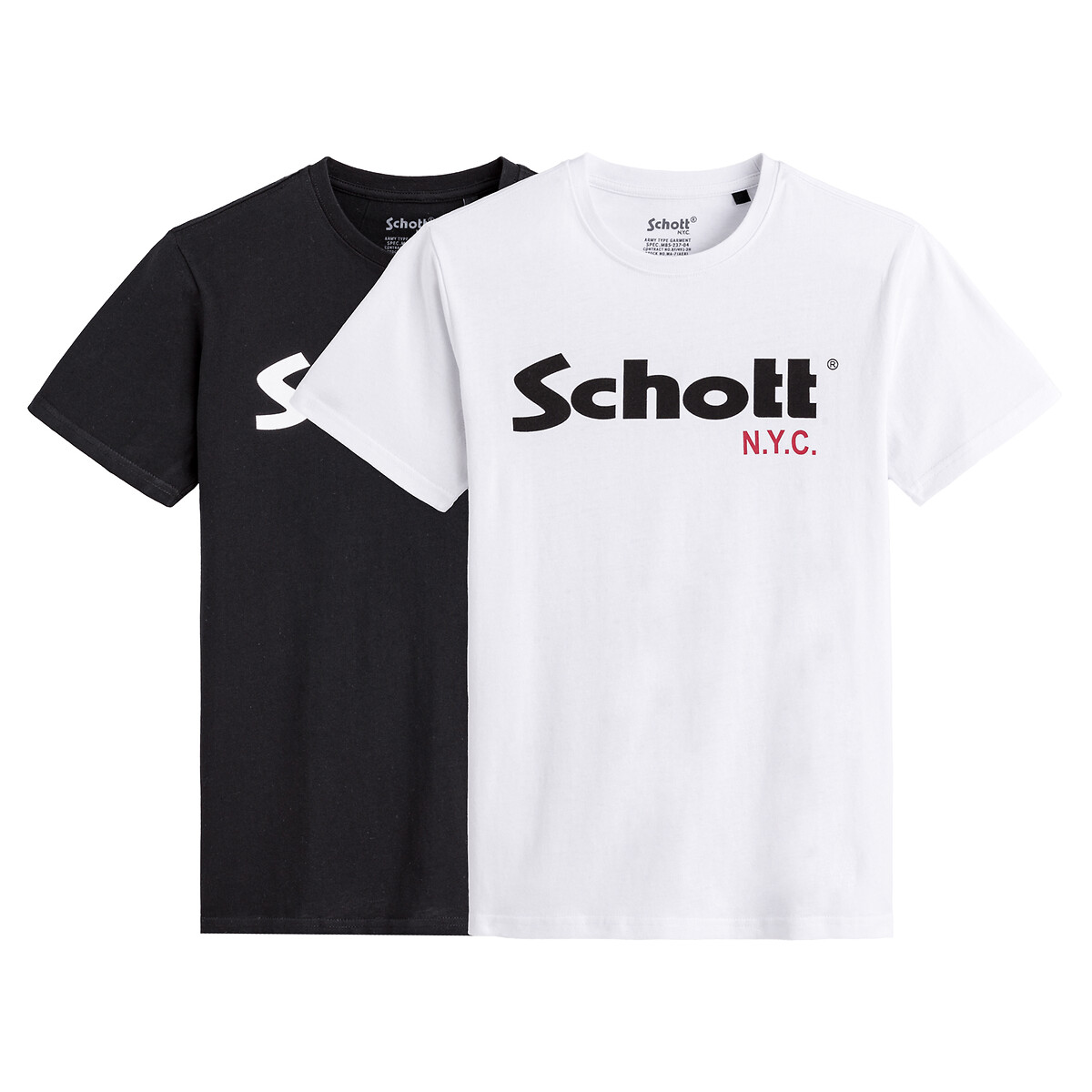 pack of 2 t-shirts in cotton with logo print and crew neck