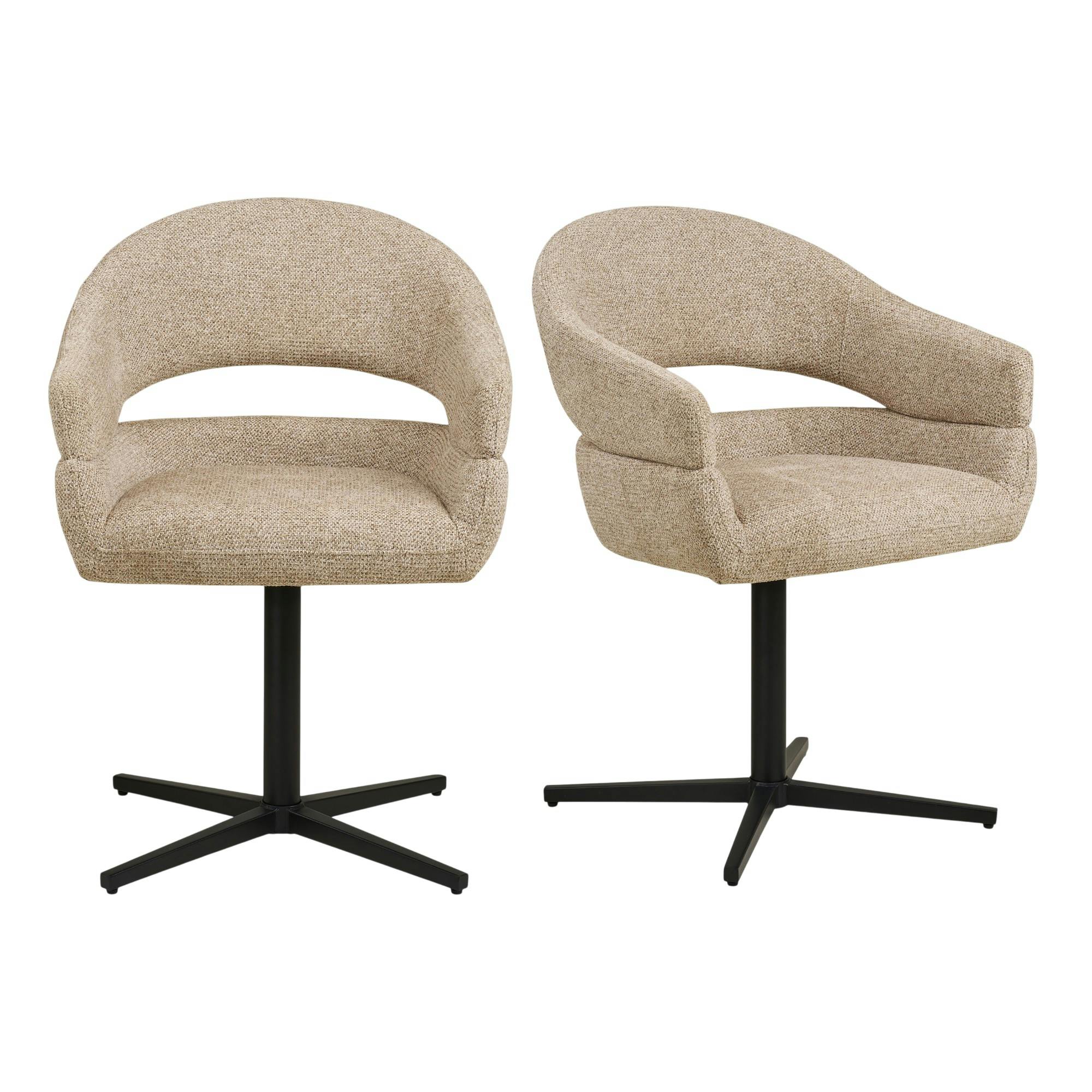 Chaise pivotante moderne en tissu (lot de 2) MONTREUX), PIER IMPORT