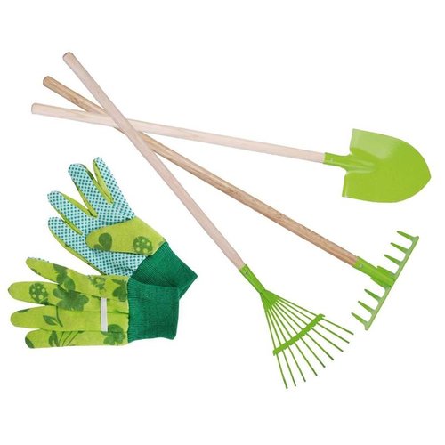 Kit petit jardinier accessoires pour enfant en métal gants +