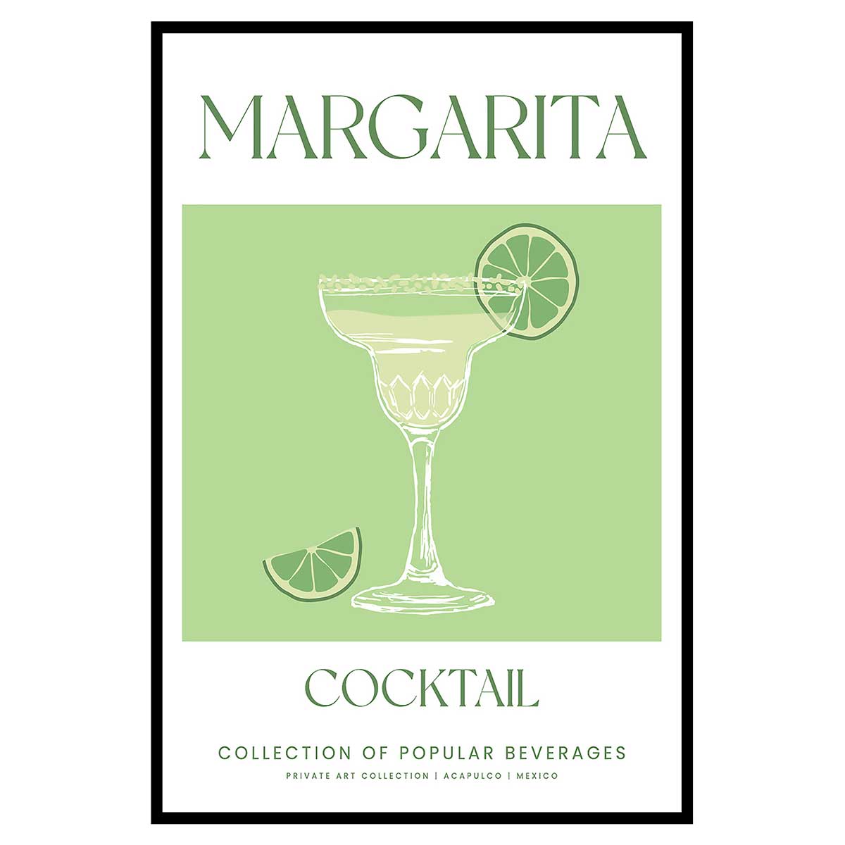 Affiche encadrée Margarita vert pastel, HEXOA
