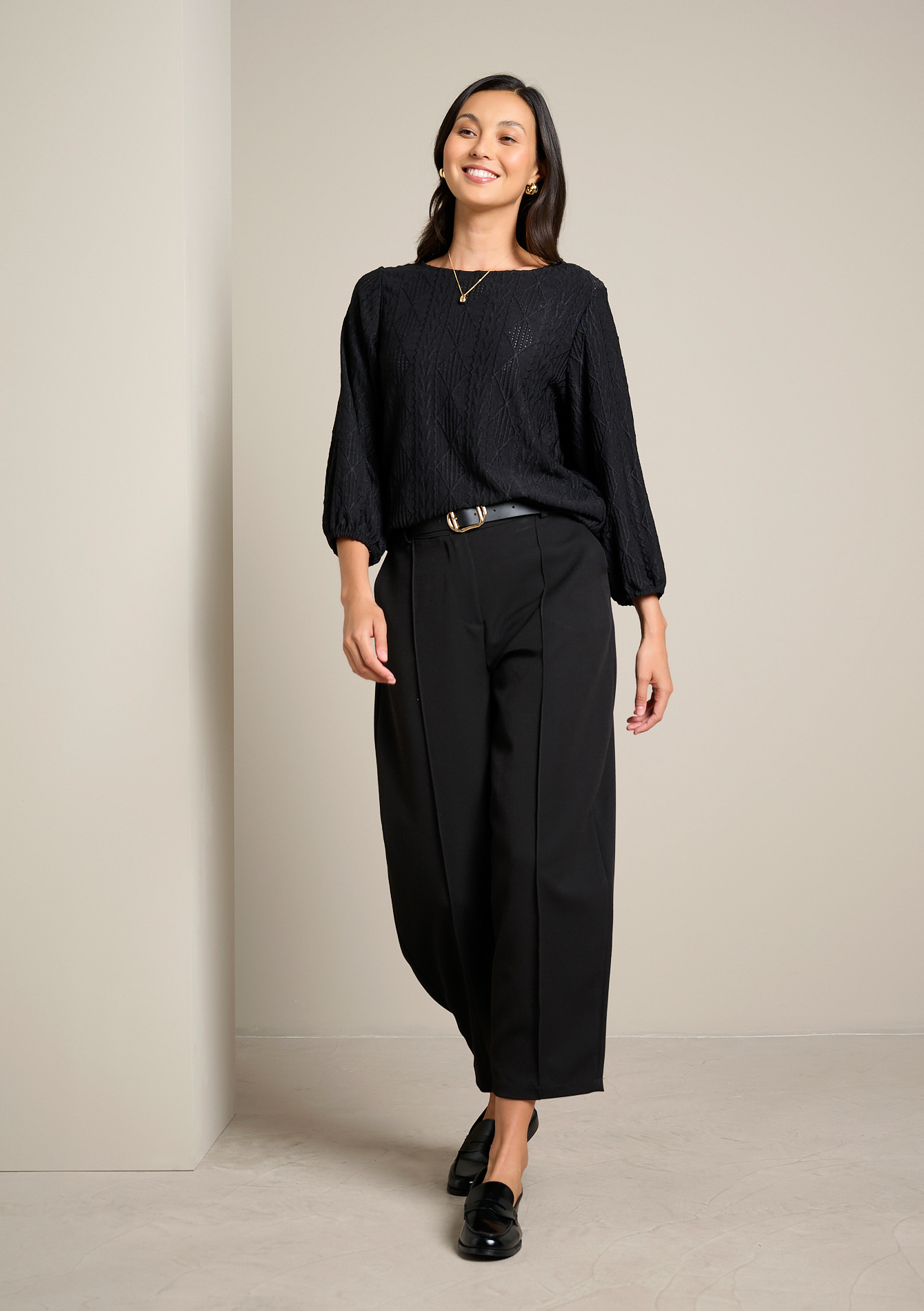 Pantalon barrel avec ceinture, LOLALIZA