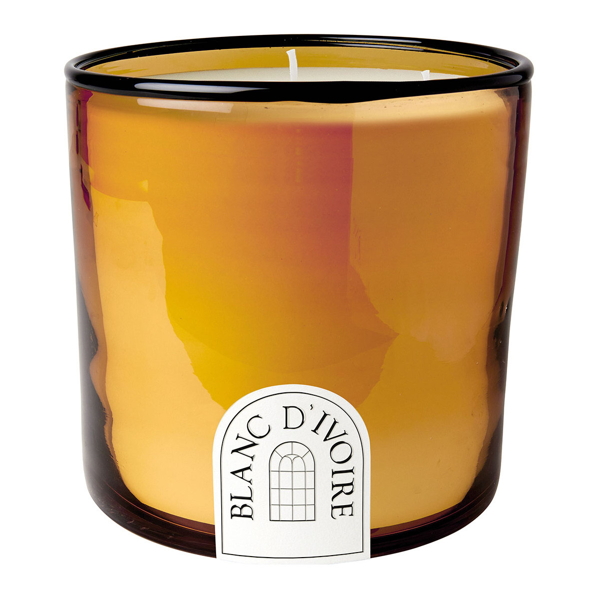 Bougie parfumée en verre - Cèdre Sauvage - Grand modèle, BLANC D’IVOIRE