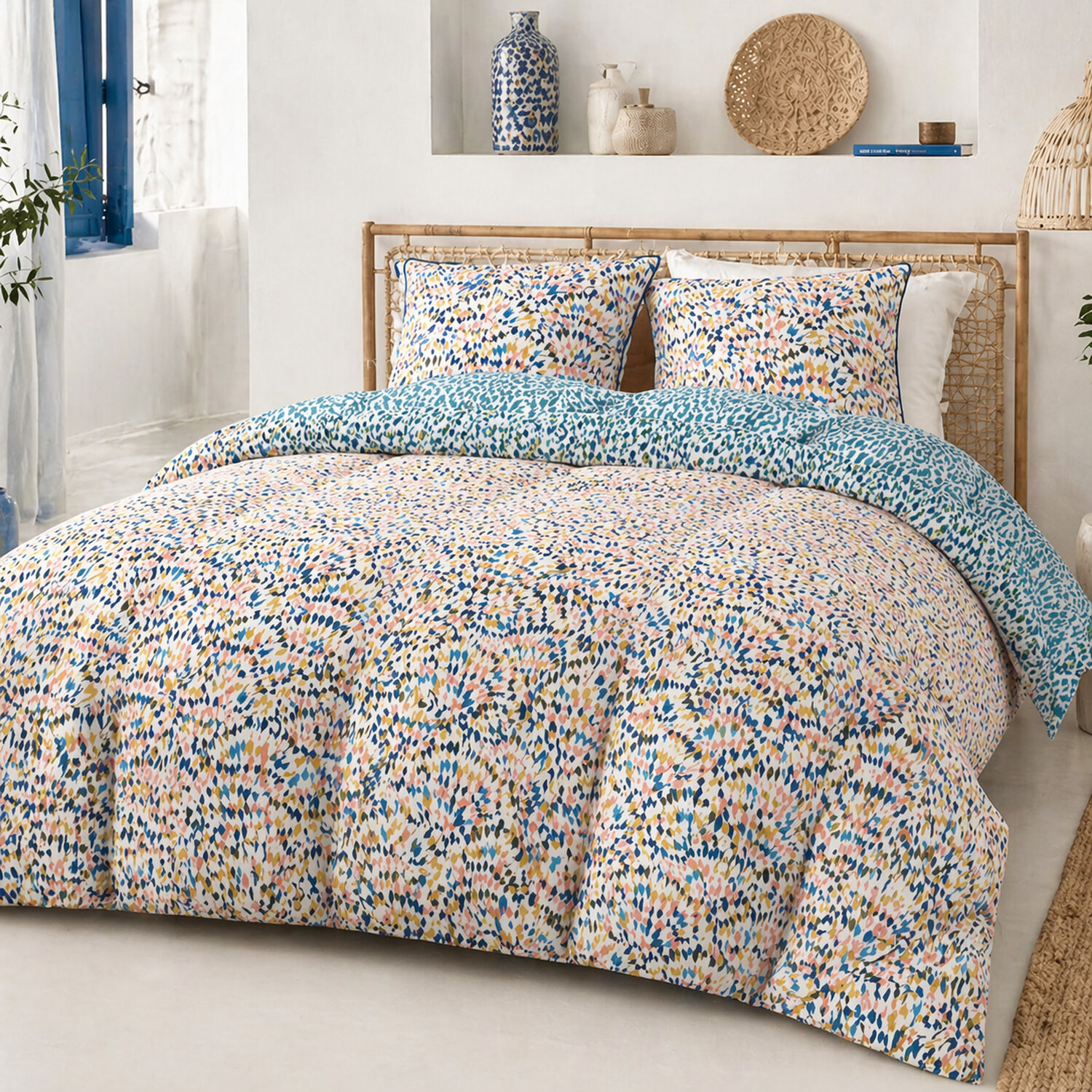 Parure housse de couette 3pcs 100% coton, ORIANE, C DESIGN HOME TEXTILE