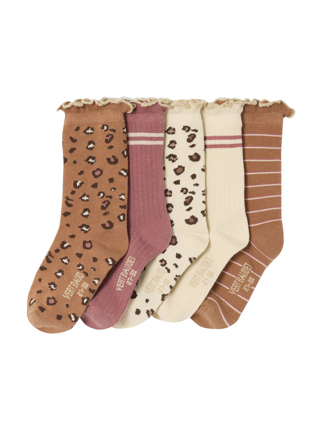Lot de 5 paires de chaussettes « léopard », VERTBAUDET