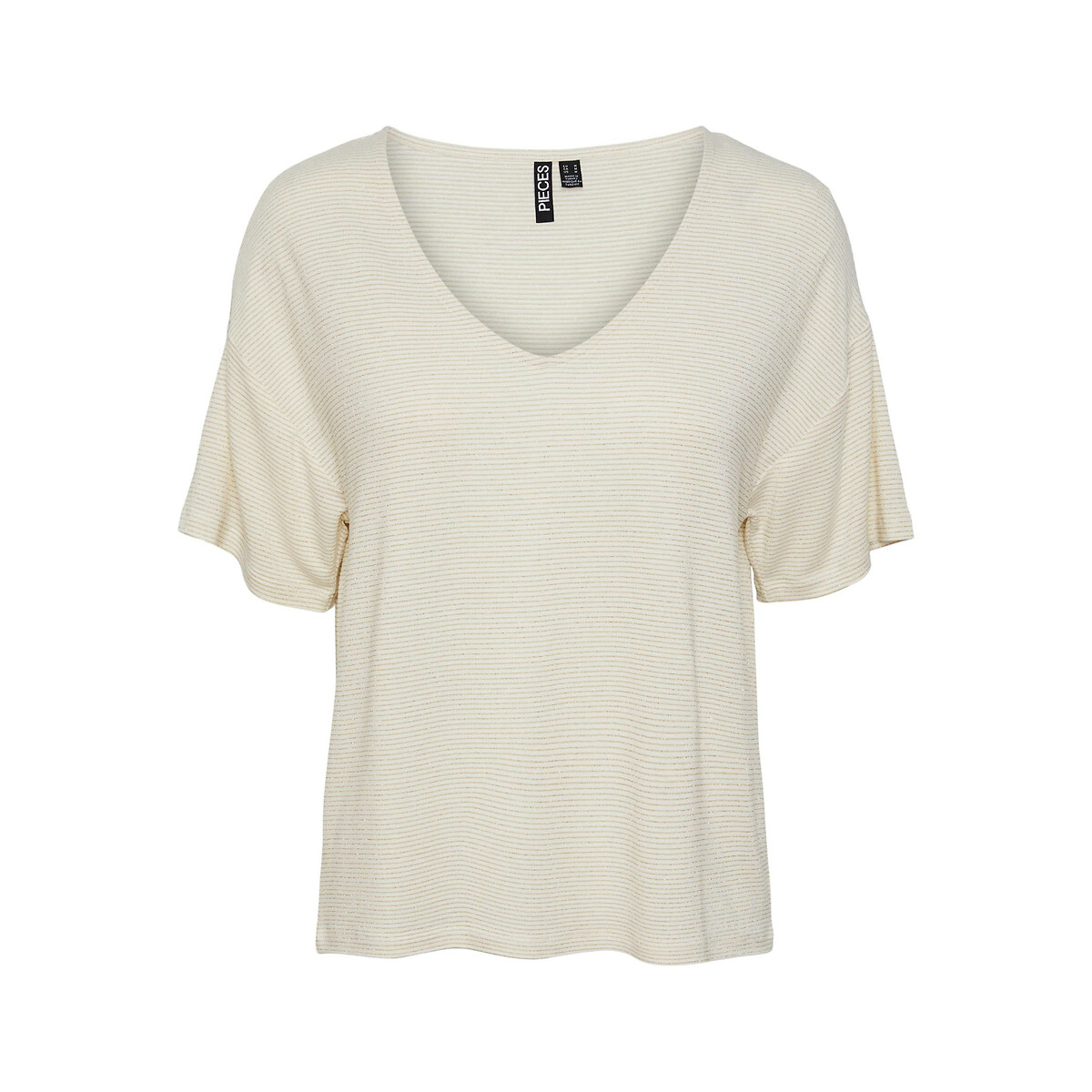 T-shirt oversized à fines rayures brillantes