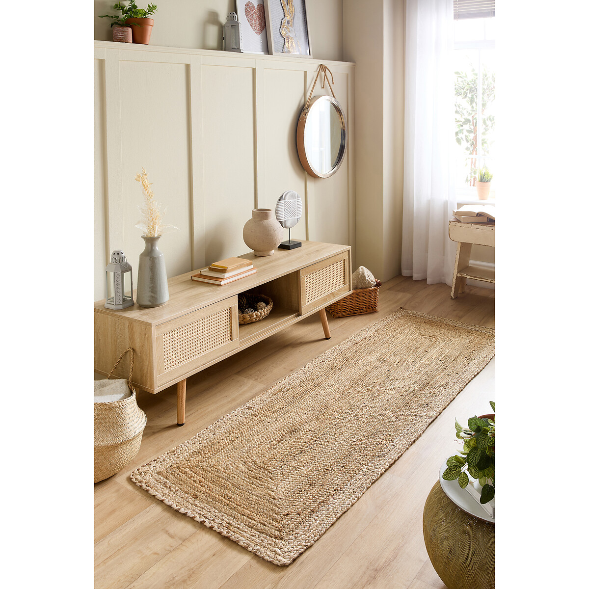 Contrast Border Jute Indoor/Outdoor Runner, SO'HOME