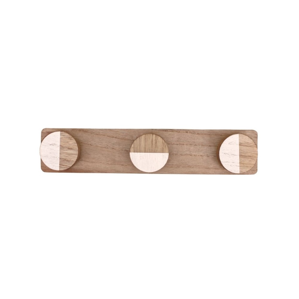 Porte manteau 3 têtes en bois 34cm, ORNAMI