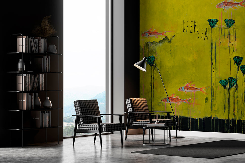 Papier peint panoramique Deep Sea - intissé mat 150 g, 192 x 270 cm, LE PAPIERS DE NINON