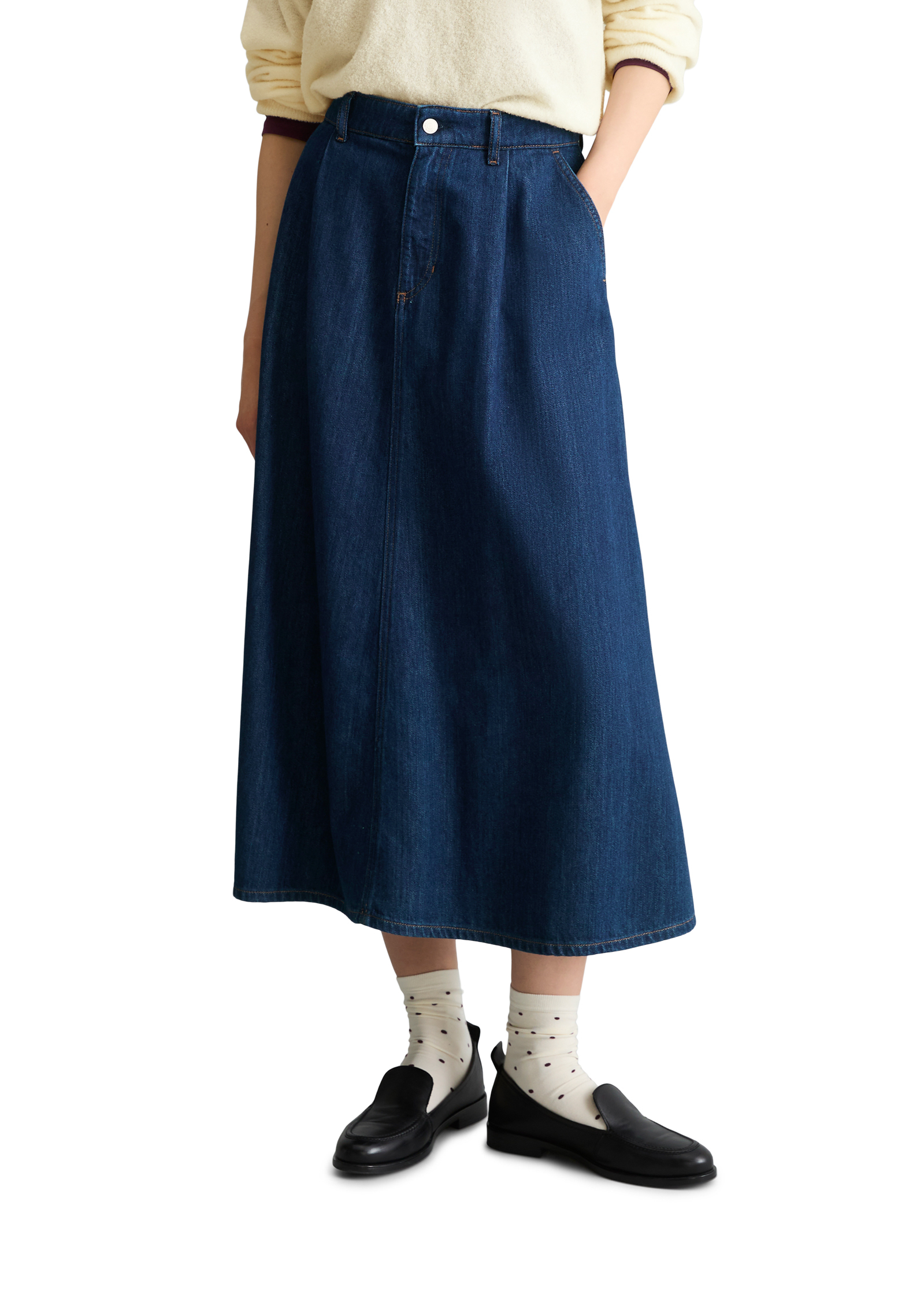 Jupe en jean évasée réalisé avec Orange Fiber, MARC O’POLO DENIM