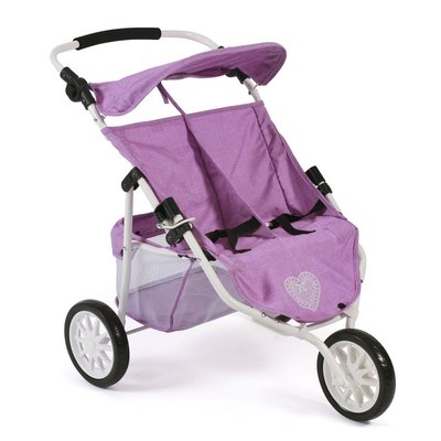 Poussette Jogger 3 roues pour poupées jumelles, Mélange violet BAYER CHIC 2000