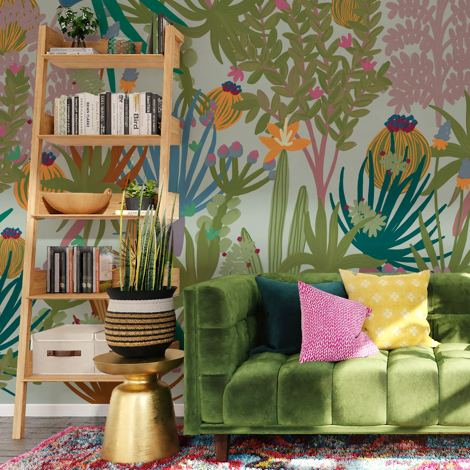 Papier peint panoramique Jungle cactus, Beige 150 x 250cm, ACTE DECO