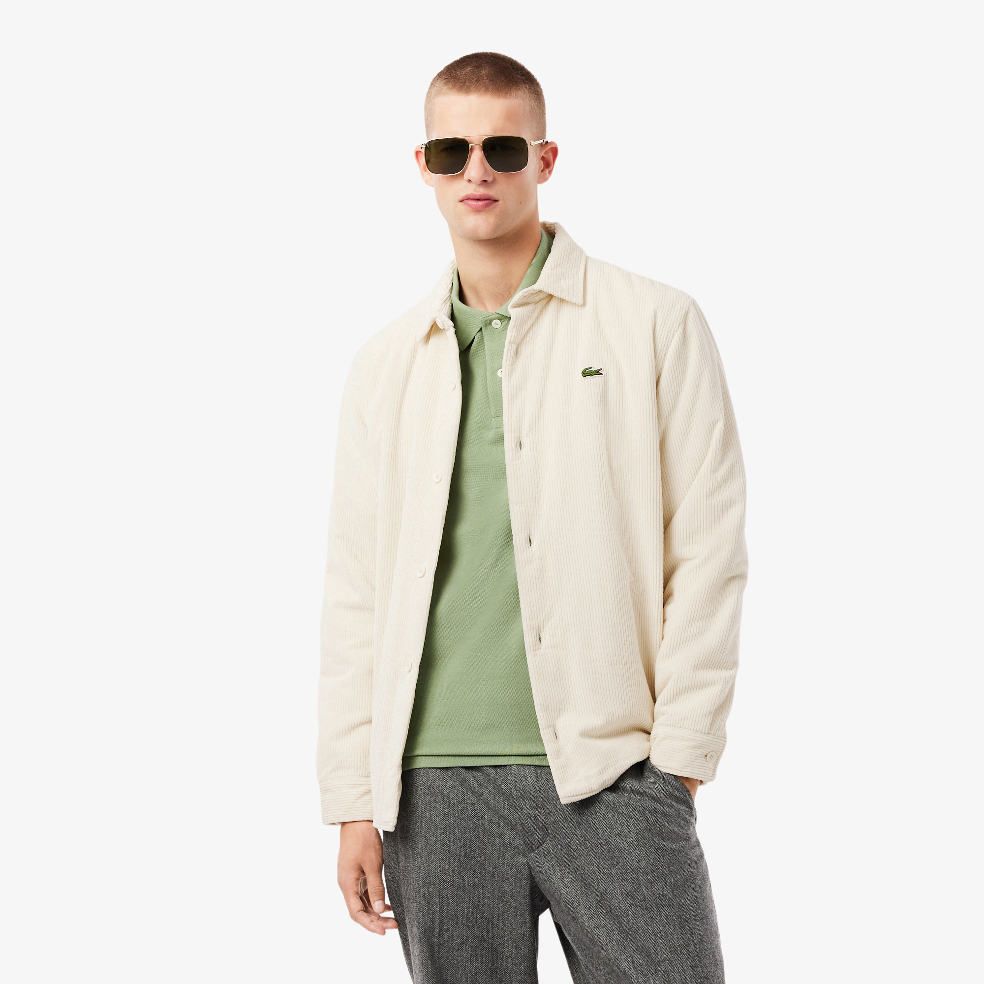 Surchemise oversize velours côtelé, LACOSTE