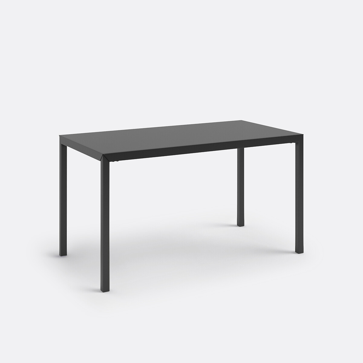 Table à manger métal acier noir 4 couverts Hiba