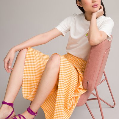Gingham Check Cotton Skirt LA REDOUTE COLLECTIONS