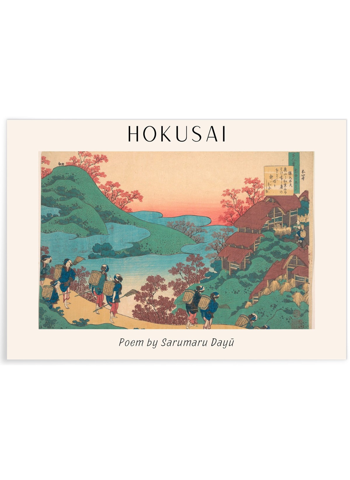 Affiche Hokusai 'Poem by Sarumaru Dayū', L'AFFICHERIE