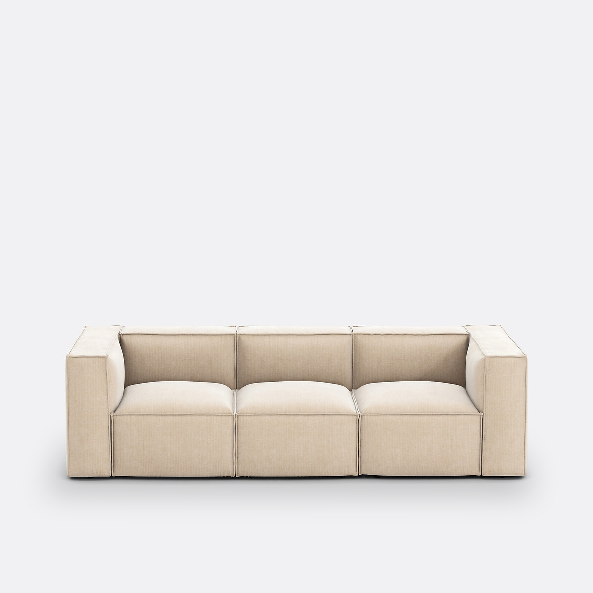 LA REDOUTE INTERIEURS Modulaire zetel, 3-zit, vintage ribfluweel Seven