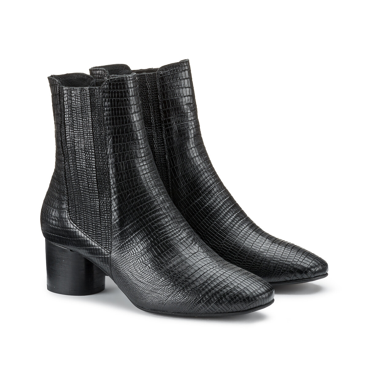 faux croc chelsea boots