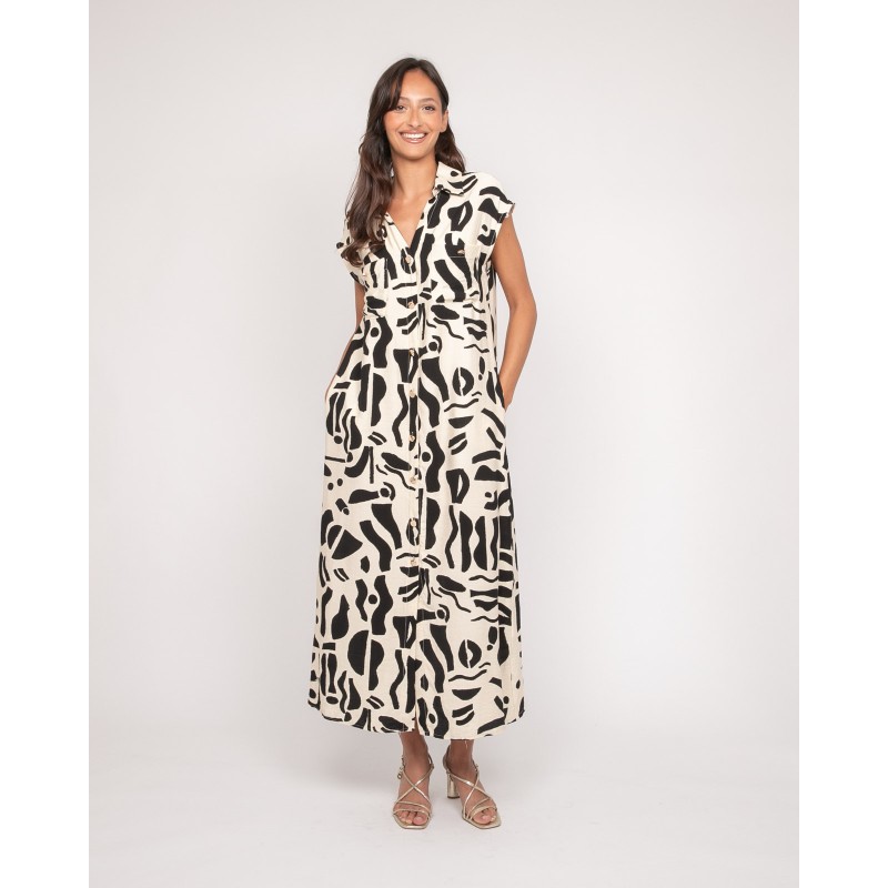 Robe Boutonnée Longue Sans Manches Isaline, DONA LISA