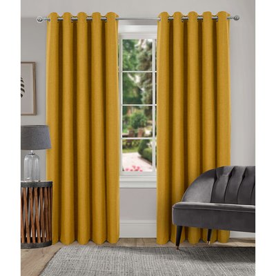 Clever Wool Soft Touch Blackout Lined Eyelet Curtains SO'HOME
