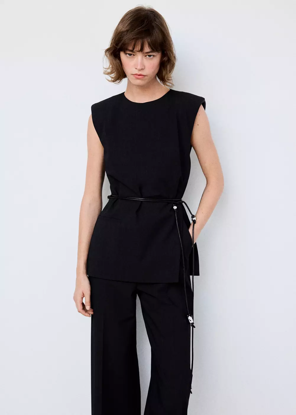Combinaison assortie avec ceinture à perles, MANGO