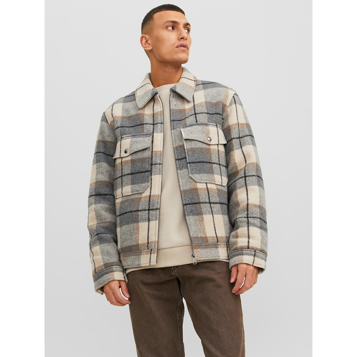 Image of Checked Lined Jacket