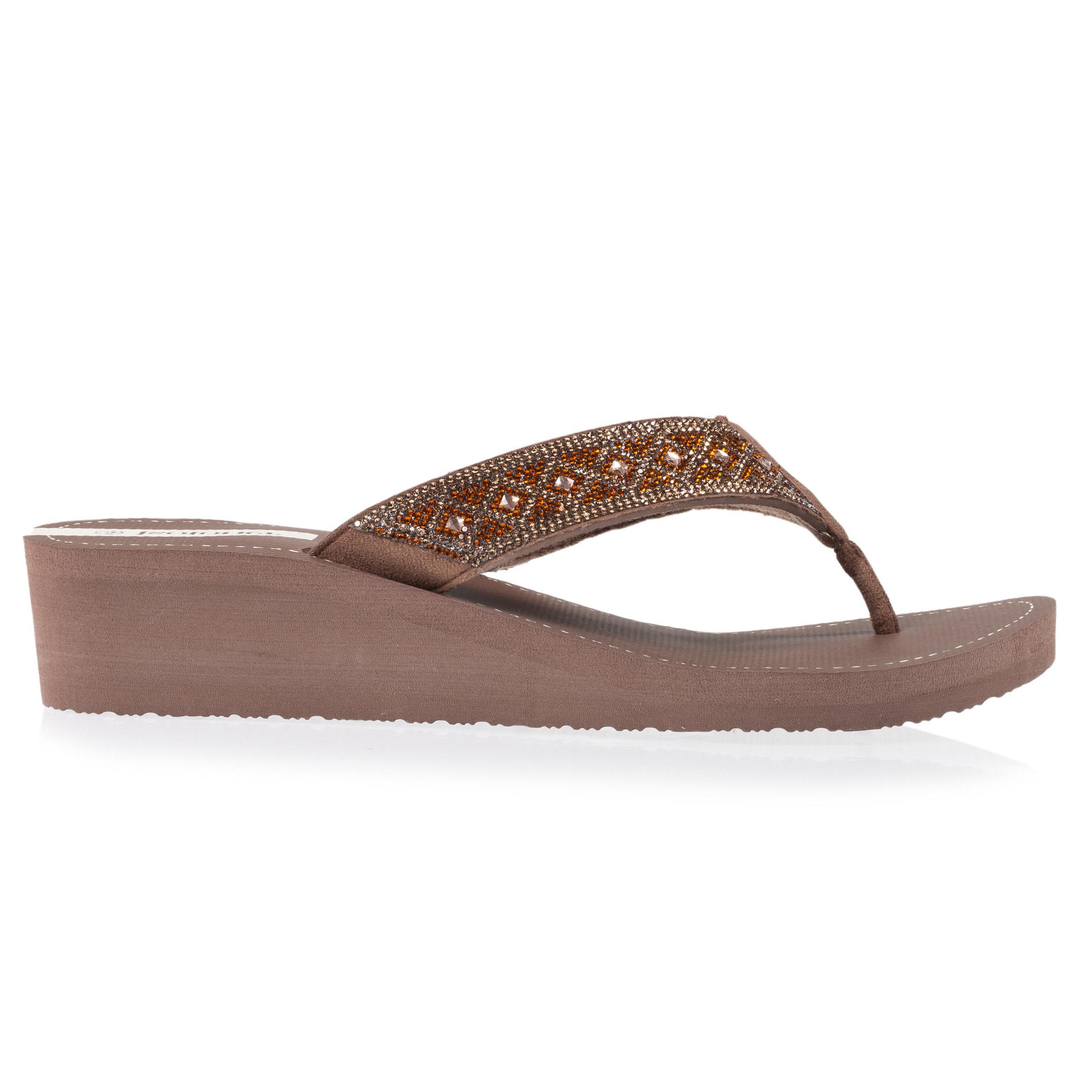 Isotoner Tongs Femme - Talon 4cm Ultra Confortables - 100% Synthétique - Idéal Pour L'Été