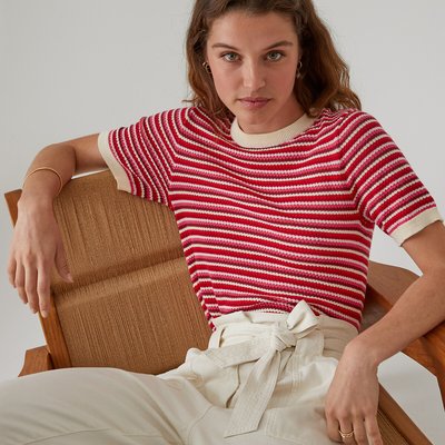 Kurzärmeliger Pullover mit Streifen LA REDOUTE COLLECTIONS