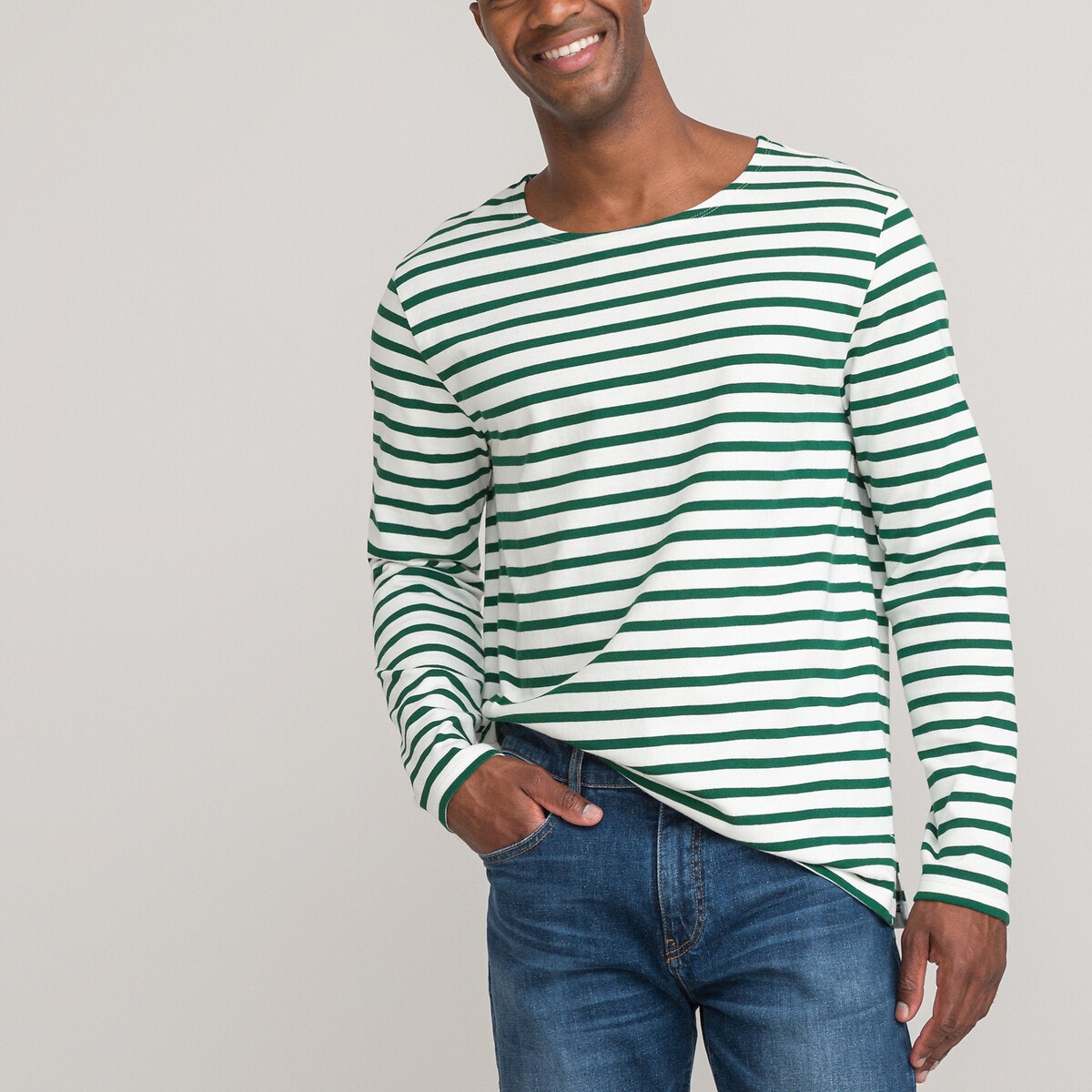 T shirt manche longue vert sales homme