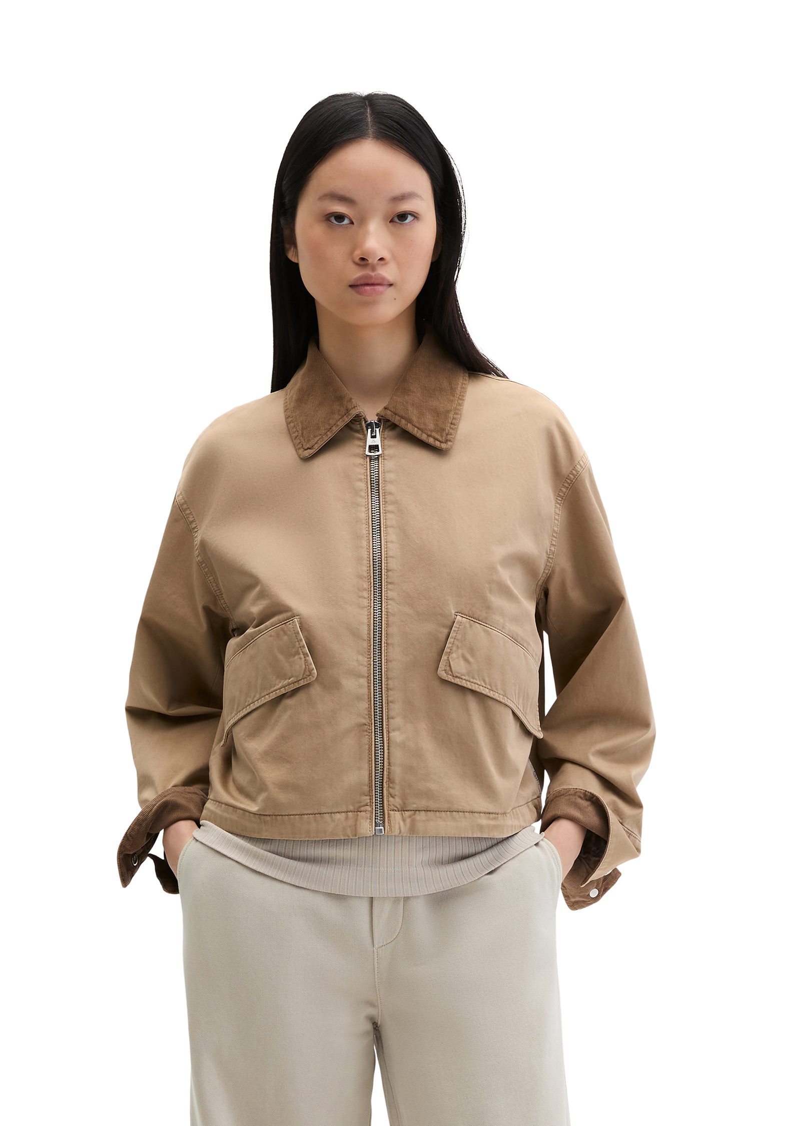 Barnjacket garment-dyed régulier en sergé de coton organique, MARC O'POLO