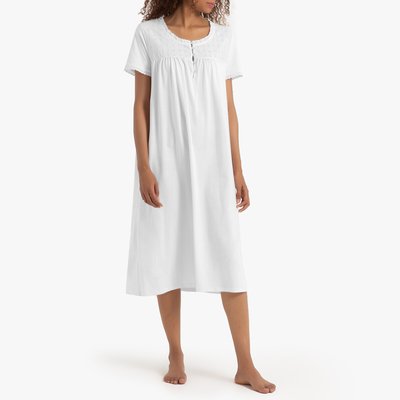 Cotton Nightdress with Broderie Anglaise Details ANNE WEYBURN