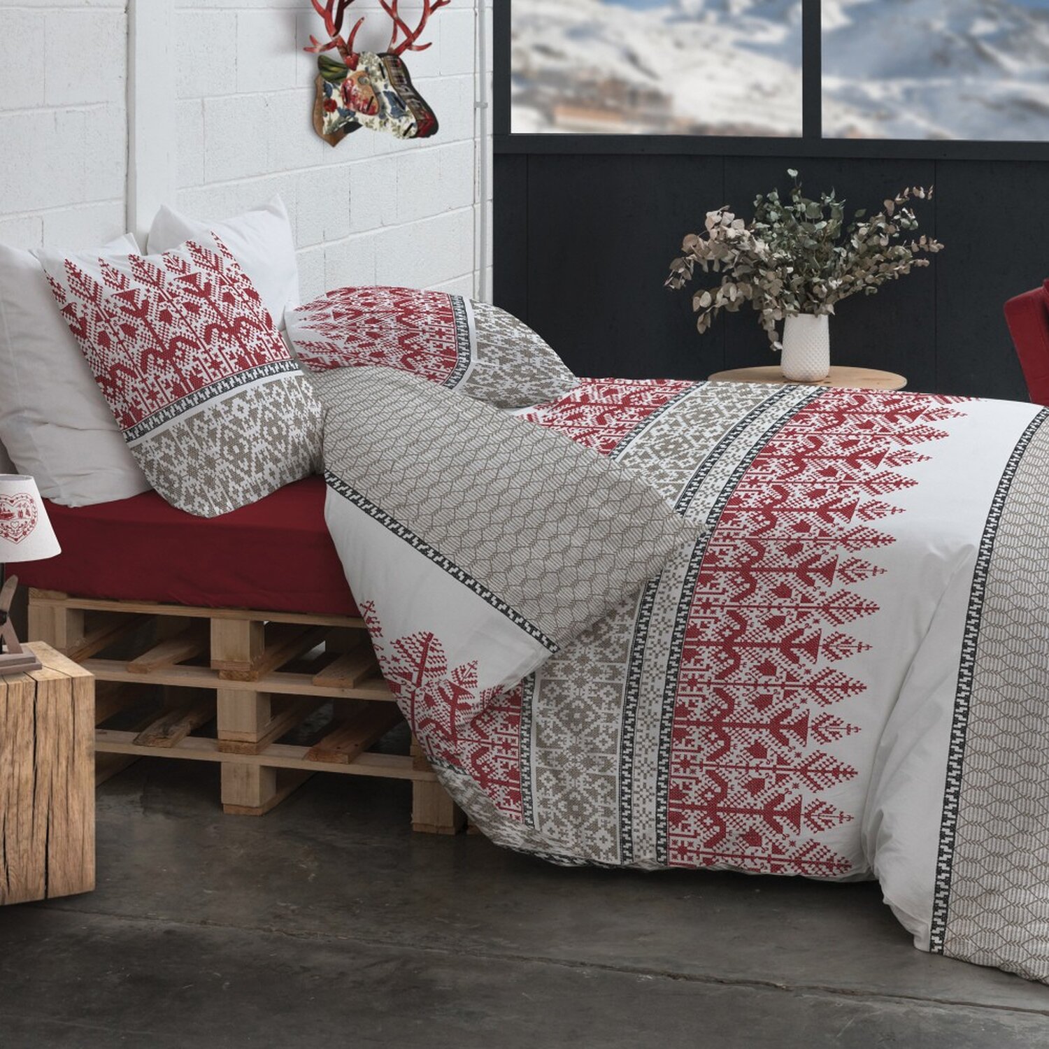 Parure housse de couette en coton imprimée, Halti, C DESIGN HOME TEXTILE