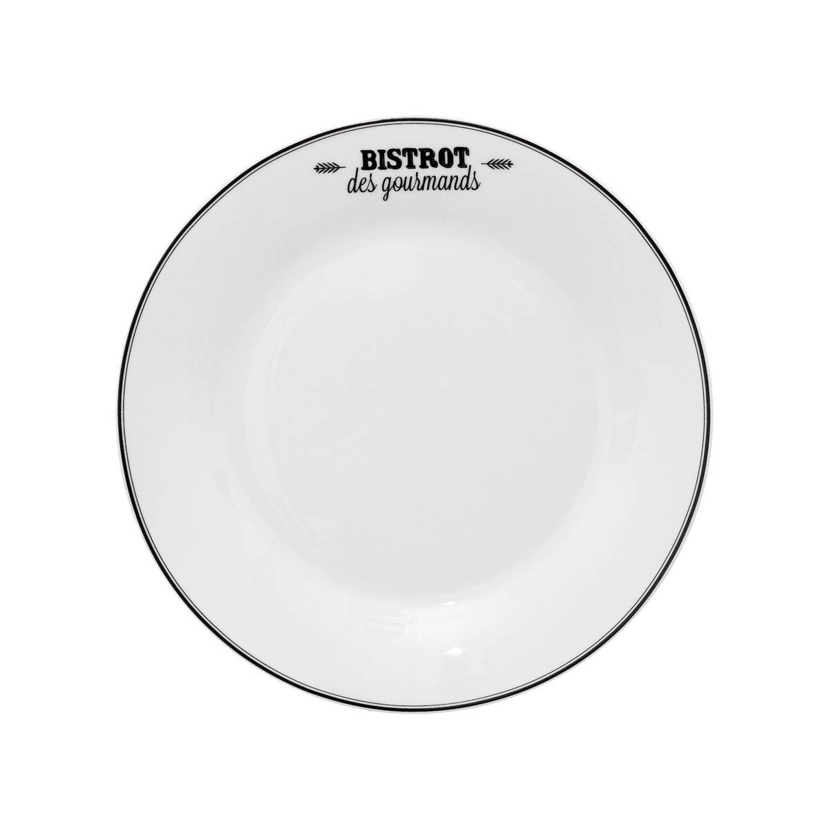 Lot de 6 assiettes en céramique BISTROT, SECRET DE GOURMET