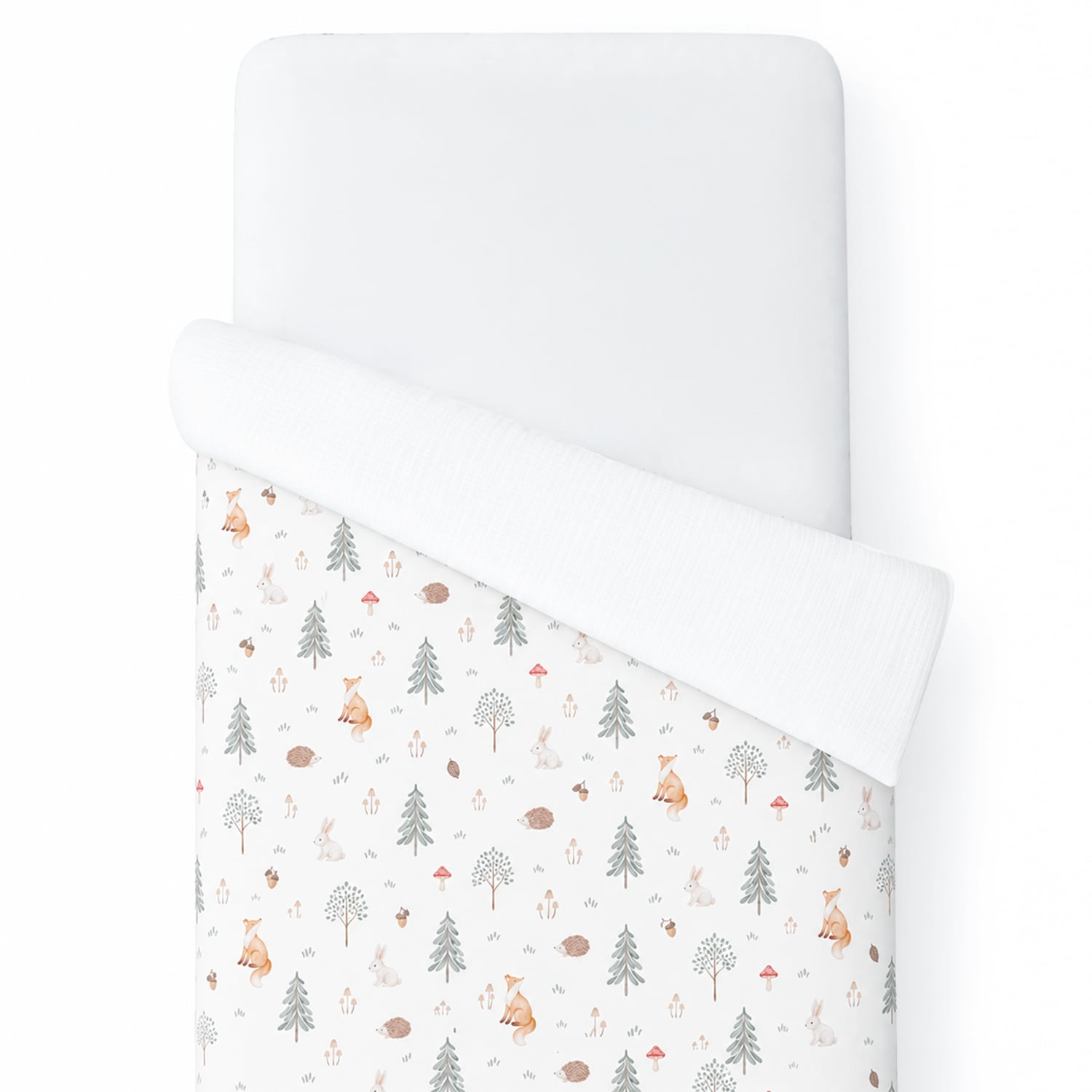 Housse de couette réversible en satin et gaze de coton FOREST, SEVIRA KIDS