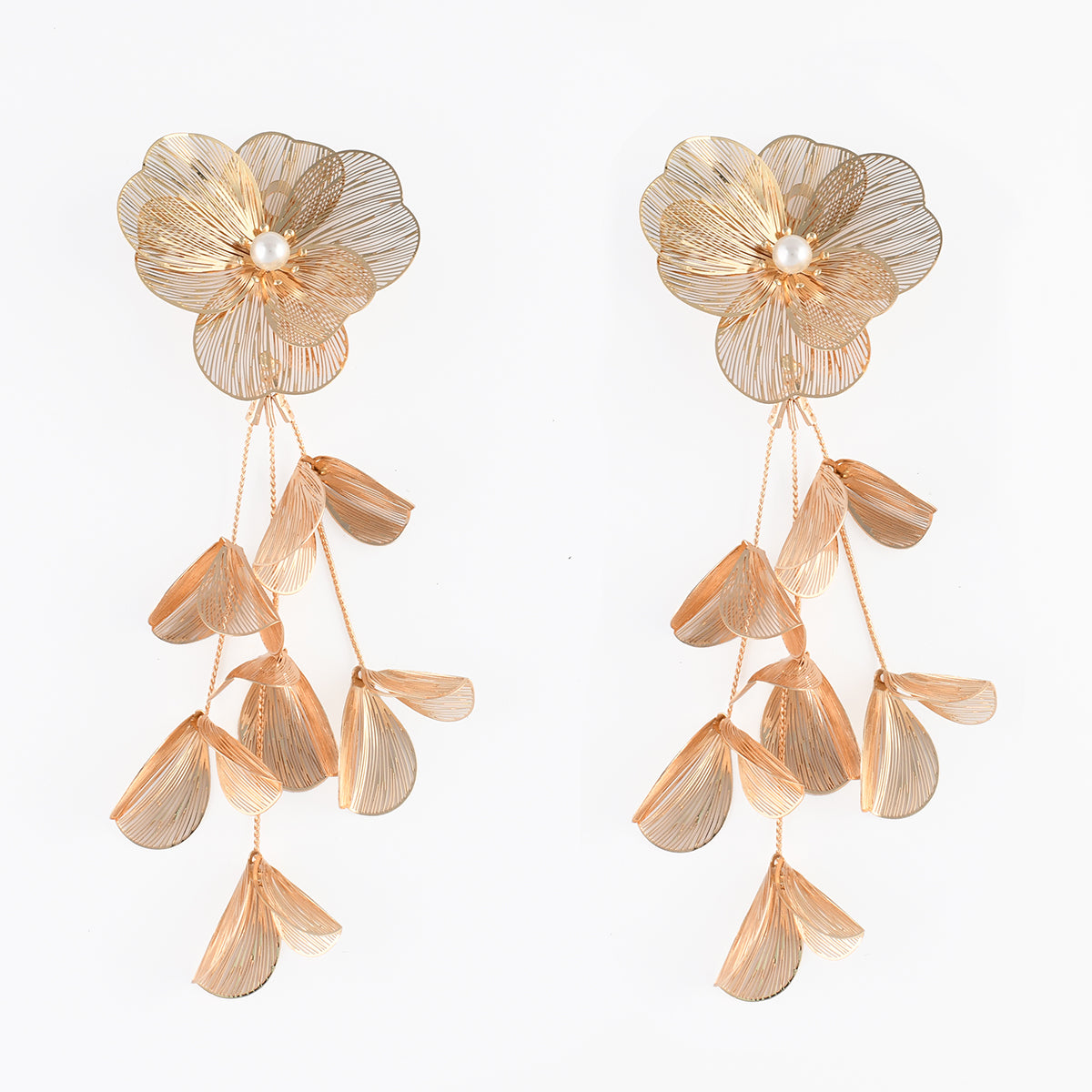 Boucles d'oreilles clips – fleurs filigranées dorées, BALABOOSTE
