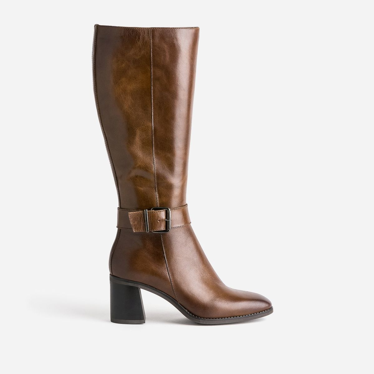 Bottes stretch cuir femme hot sale