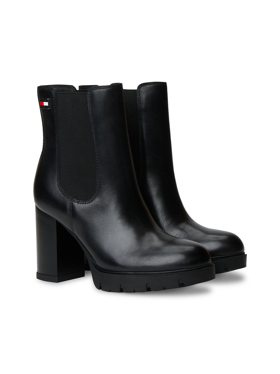 Bottines en cuir à hauts talons, TOMMY HILFIGER