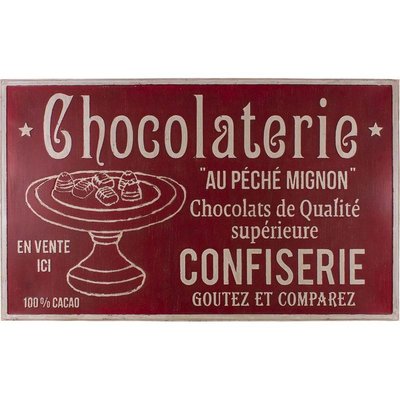 Plaque décorative en fer Commerce 122.5 x 74 cm Chocolaterie ANTIC LINE CRÉATIONS