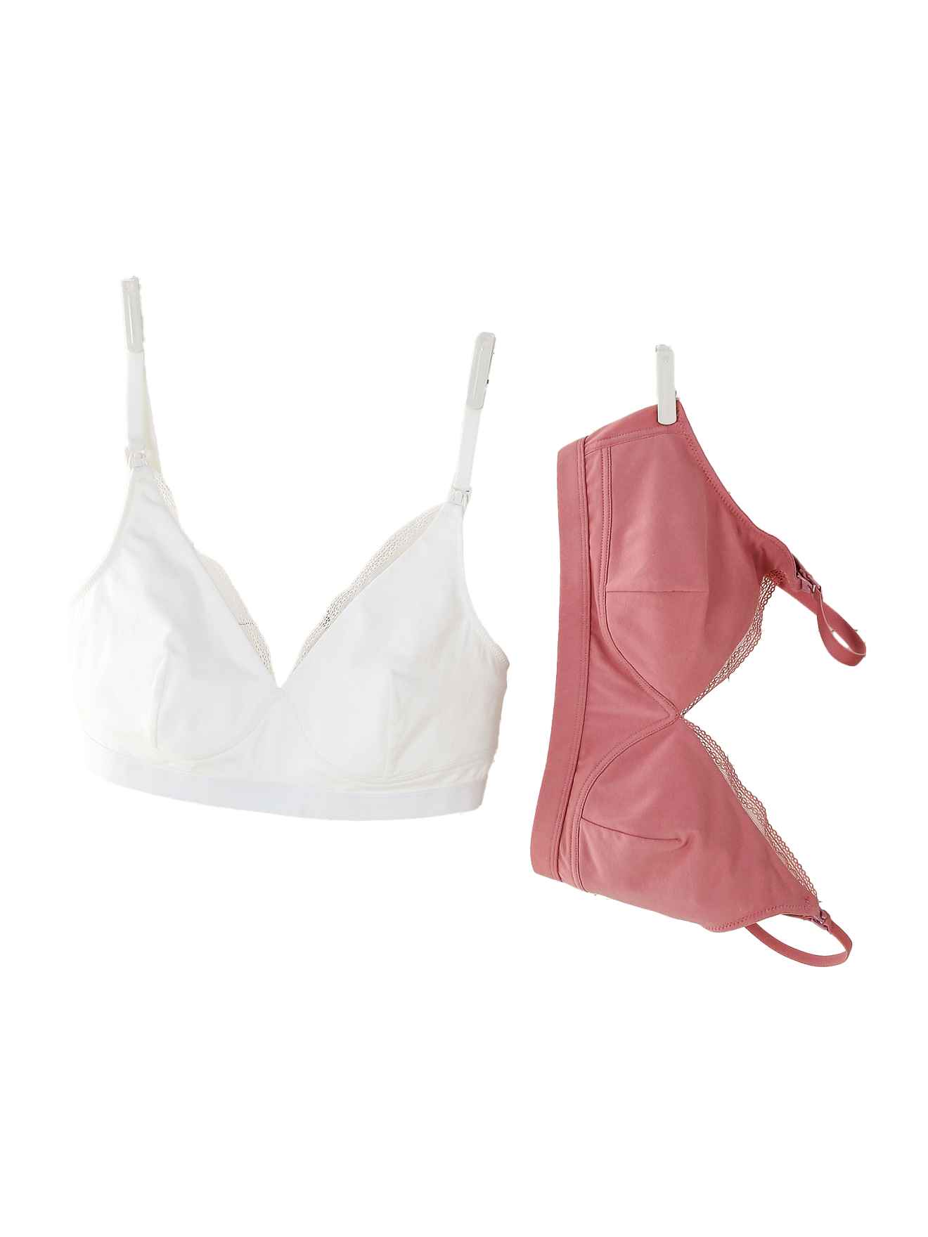 Lot 2 soutiens-gorge forme triangle grossesse et allaitement en coton biologique*, VERTBAUDET